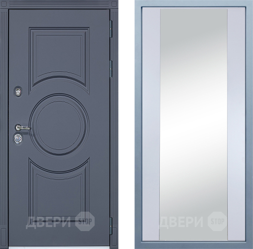 Входная металлическая Дверь Дива МХ-30 STR Д-15 Зеркало Белый в Балашихе