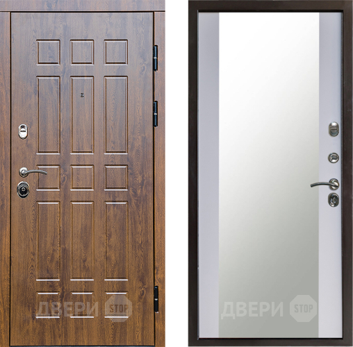 Входная металлическая Дверь Престиж Стандарт Зеркало Белый софт в Балашихе