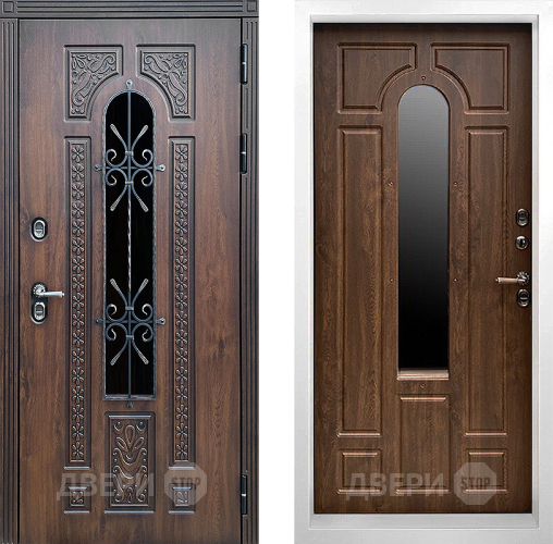 Входная металлическая Дверь Престиж TERMO с терморазрывом Лацио Дуб White с окном и ковкой Дуб в Балашихе