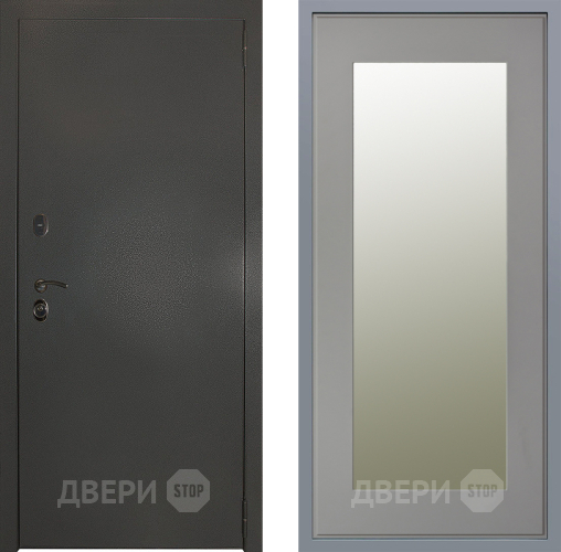Дверь Заводские двери Эталон 3к антик серебро Зеркало Модерн Грей софт в Балашихе