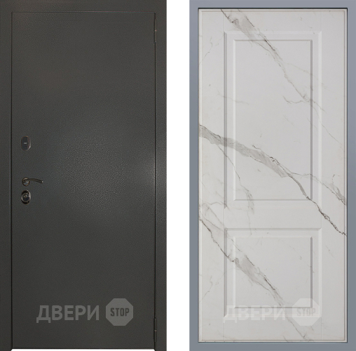Дверь Заводские двери Эталон 3к антик серебро Доррен Мрамор белый в Балашихе