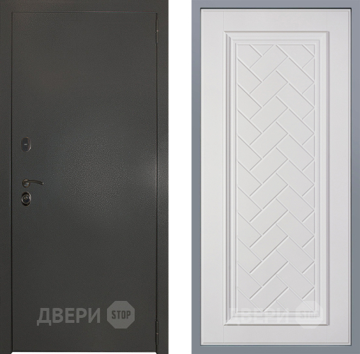 Дверь Заводские двери Эталон 3к антик серебро Упра Белый софт в Балашихе