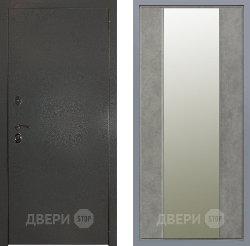 Дверь Заводские двери Эталон 3к антик серебро Зеркало Макси Бетон темный в Балашихе