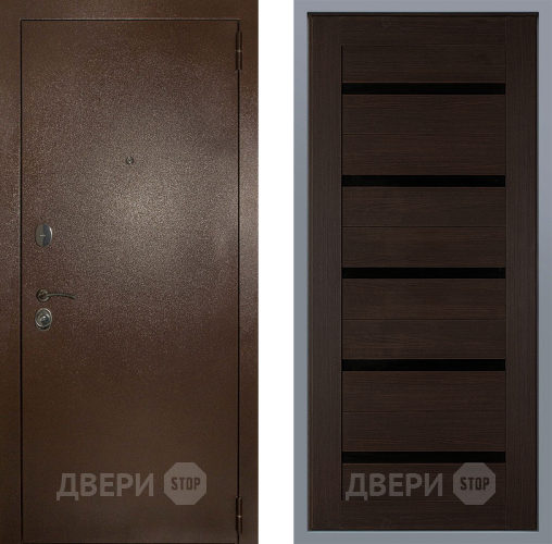 Дверь Заводские двери Эталон 3к антик медь СБ-1 орех тисненый в Балашихе