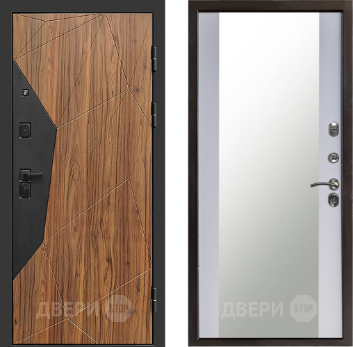 Входная металлическая Дверь Престиж Avangard Зеркало Белый софт в Балашихе