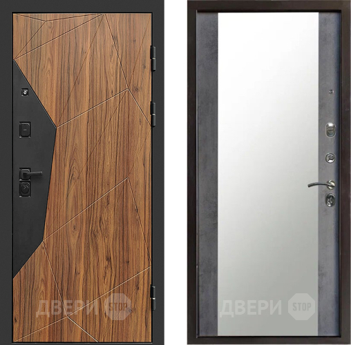 Входная металлическая Дверь Престиж Avangard Зеркало Бетон темный в Балашихе