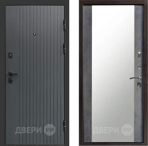 Входная металлическая Дверь Престиж Tvist Grey Зеркало Бетон темный в Балашихе