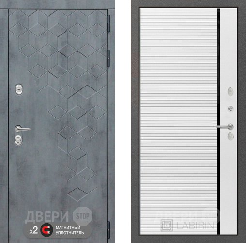 Дверь Лабиринт (LABIRINT) Бетон 22 Белый софт в Балашихе