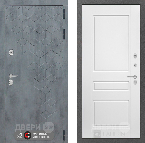 Дверь Лабиринт (LABIRINT) Бетон 03 Белый софт в Балашихе