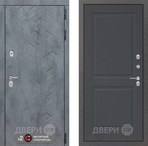 Входная металлическая Дверь Лабиринт (LABIRINT) Бетон 11 Графит софт в Балашихе