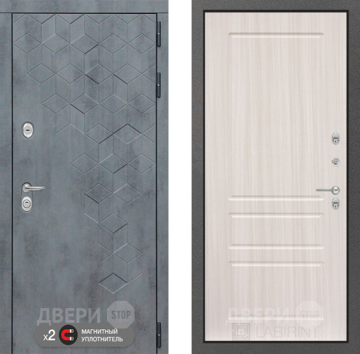 Входная металлическая Дверь Лабиринт (LABIRINT) Бетон 03 Сандал белый в Балашихе