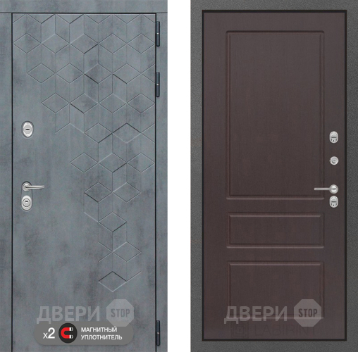 Входная металлическая Дверь Лабиринт (LABIRINT) Бетон 03 Орех премиум в Балашихе