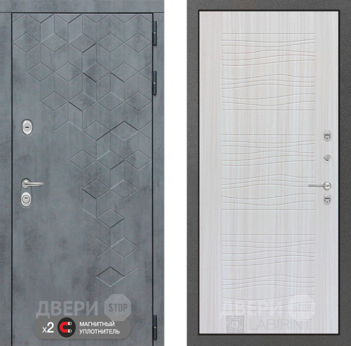 Входная металлическая Дверь Лабиринт (LABIRINT) Бетон 06 Сандал белый в Балашихе