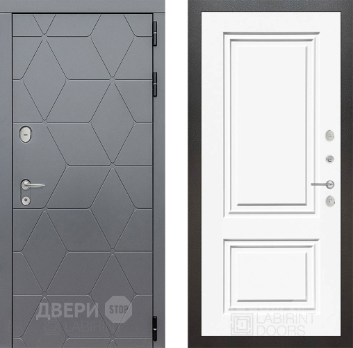 Входная металлическая Дверь Лабиринт (LABIRINT) Cosmo 26 Белый (RAL-9003) в Балашихе