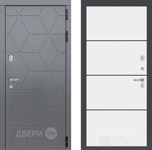 Входная металлическая Дверь Лабиринт (LABIRINT) Cosmo 25 Белый софт в Балашихе
