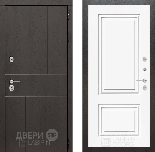 Входная металлическая Дверь Лабиринт (LABIRINT) Urban 26 Белый (RAL-9003) в Балашихе