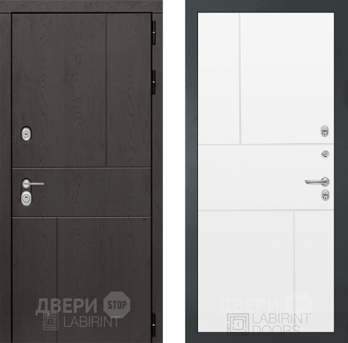 Входная металлическая Дверь Лабиринт (LABIRINT) Urban 21 Белый софт в Балашихе