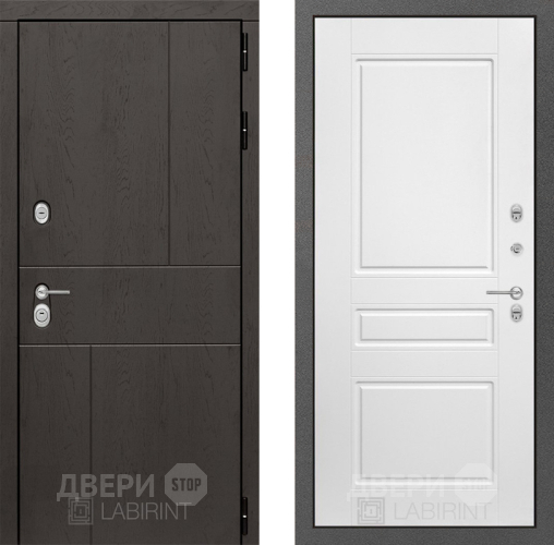 Входная металлическая Дверь Лабиринт (LABIRINT) Urban 03 Белый софт в Балашихе