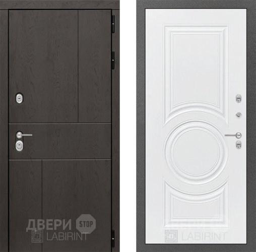 Входная металлическая Дверь Лабиринт (LABIRINT) Urban 23 Белый софт в Балашихе