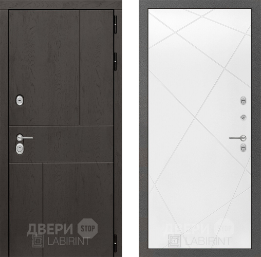 Входная металлическая Дверь Лабиринт (LABIRINT) Urban 24 Белый софт в Балашихе