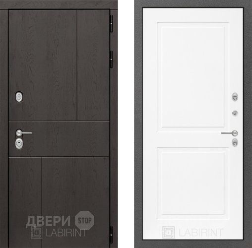 Входная металлическая Дверь Лабиринт (LABIRINT) Urban 11 Белый софт в Балашихе