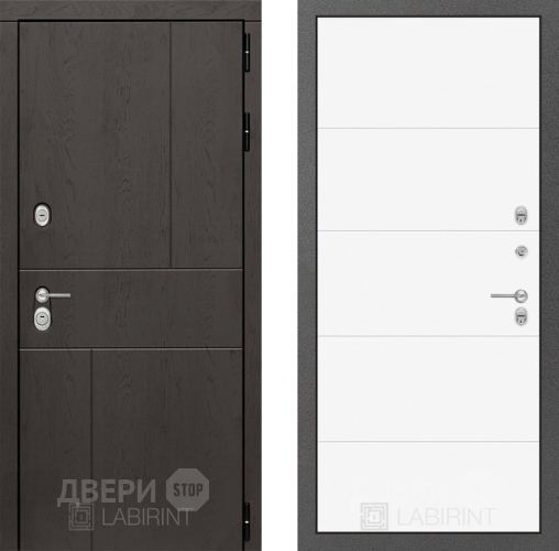 Входная металлическая Дверь Лабиринт (LABIRINT) Urban 13 Белый софт в Балашихе