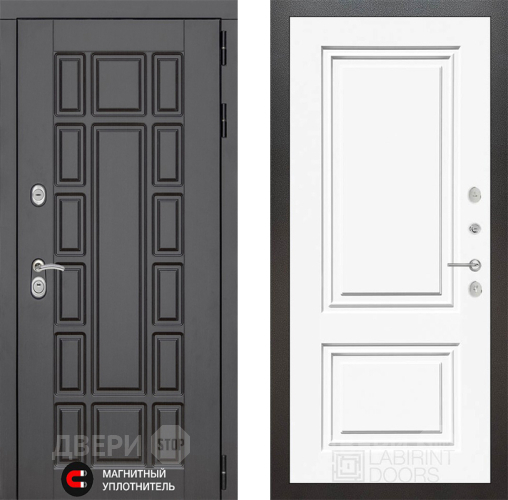 Дверь Лабиринт (LABIRINT) New York 26 Белый (RAL-9003) в Балашихе