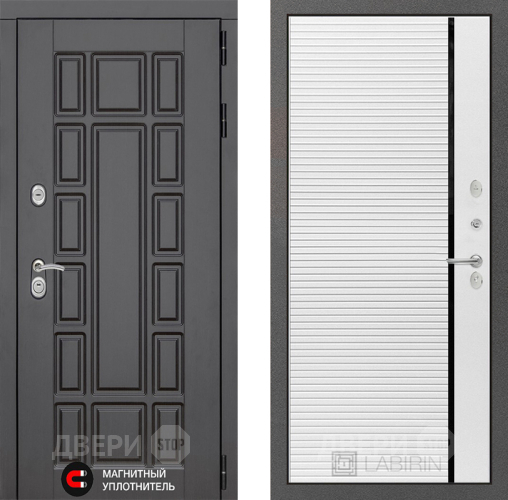 Входная металлическая Дверь Лабиринт (LABIRINT) New York 22 Белый софт в Балашихе
