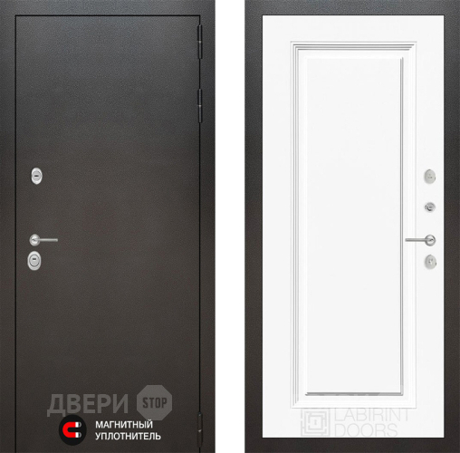 Входная металлическая Дверь Лабиринт (LABIRINT) Silver 27 Белый (RAL-9003) в Балашихе