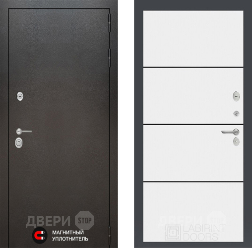 Входная металлическая Дверь Лабиринт (LABIRINT) Silver 25 Белый софт в Балашихе