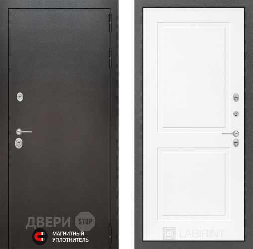 Входная металлическая Дверь Лабиринт (LABIRINT) Silver 11 Белый софт в Балашихе