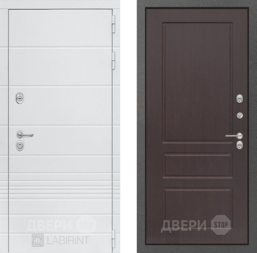 Входная металлическая Дверь Лабиринт (LABIRINT) Трендо 03 Орех премиум в Балашихе