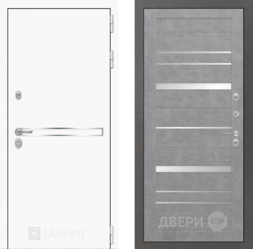 Входная металлическая Дверь Лабиринт (LABIRINT) Лайн White 20 Бетон светлый в Балашихе