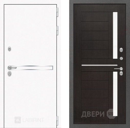 Входная металлическая Дверь Лабиринт (LABIRINT) Лайн White 02 Венге в Балашихе