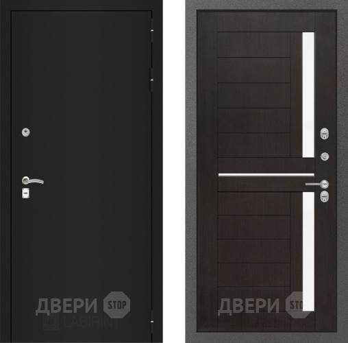 Входная металлическая Дверь Лабиринт (LABIRINT) Classic шагрень черная 02 Венге в Балашихе