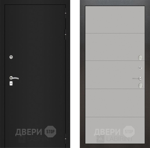 Входная металлическая Дверь Лабиринт (LABIRINT) Classic шагрень черная 13 Грей софт в Балашихе