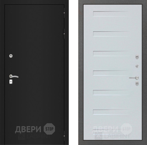 Входная металлическая Дверь Лабиринт (LABIRINT) Classic шагрень черная 14 Дуб кантри белый горизонтальный в Балашихе