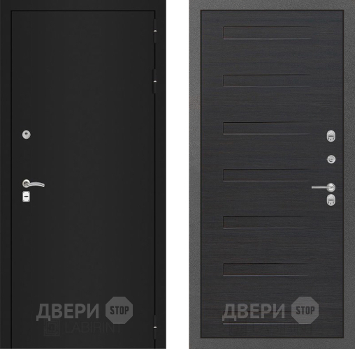 Входная металлическая Дверь Лабиринт (LABIRINT) Classic шагрень черная 14 Эковенге поперечный в Балашихе