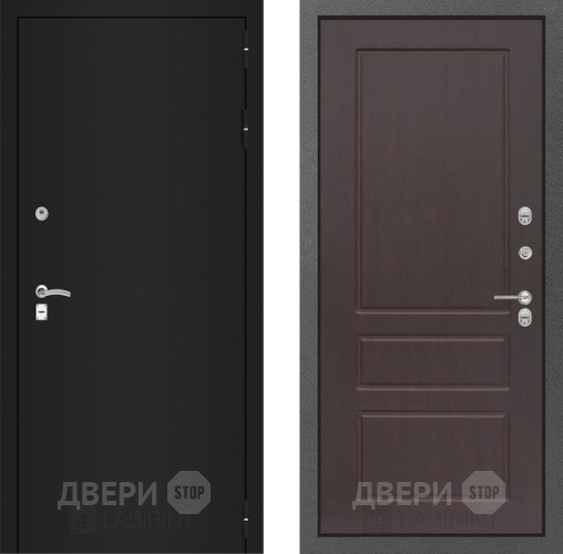 Входная металлическая Дверь Лабиринт (LABIRINT) Classic шагрень черная 03 Орех премиум в Балашихе