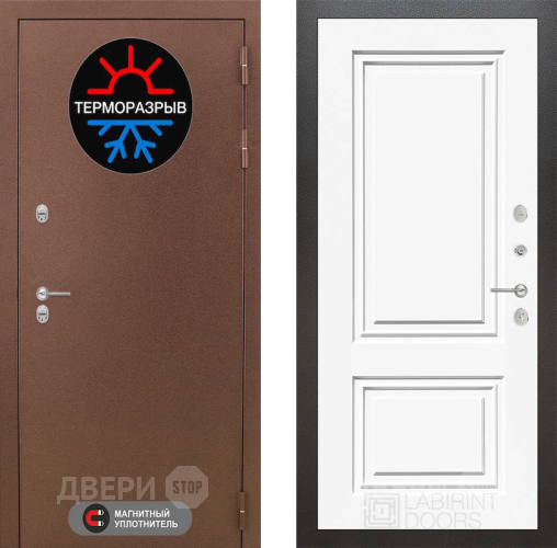 Дверь Лабиринт (LABIRINT) Термо Магнит 26 Белый (RAL-9003) в Балашихе