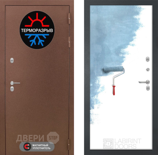 Входная металлическая Дверь Лабиринт (LABIRINT) Термо Магнит 28 Под покраску в Балашихе