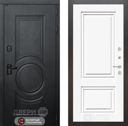 Входная металлическая Дверь Лабиринт (LABIRINT) Гранд 26 Белый (RAL-9003) в Балашихе