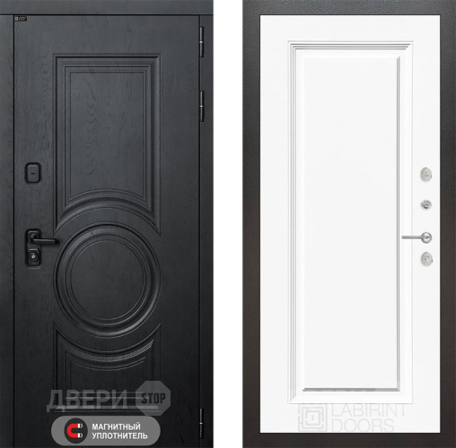 Входная металлическая Дверь Лабиринт (LABIRINT) Гранд 27 Белый (RAL-9003) в Балашихе