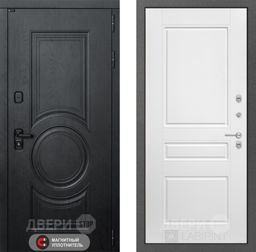 Входная металлическая Дверь Лабиринт (LABIRINT) Гранд 03 Белый софт в Балашихе