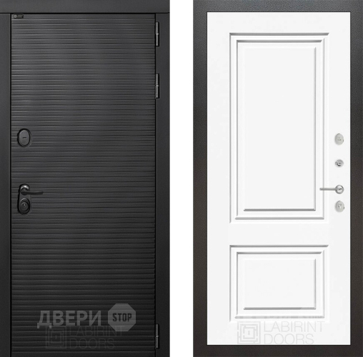 Входная металлическая Дверь Лабиринт (LABIRINT) Вулкано 26 Белый (RAL-9003) в Балашихе
