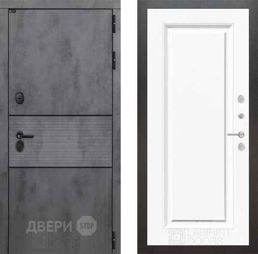 Входная металлическая Дверь Лабиринт (LABIRINT) Инфинити 27 Белый (RAL-9003) в Балашихе