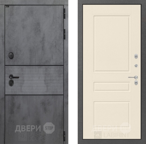 Входная металлическая Дверь Лабиринт (LABIRINT) Инфинити 03 Крем софт в Балашихе