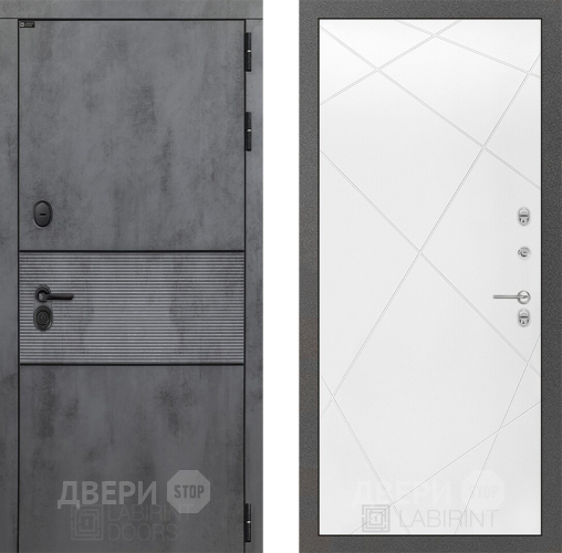 Входная металлическая Дверь Лабиринт (LABIRINT) Инфинити 24 Белый софт в Балашихе