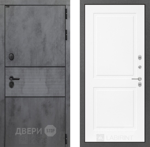 Входная металлическая Дверь Лабиринт (LABIRINT) Инфинити 11 Белый софт в Балашихе