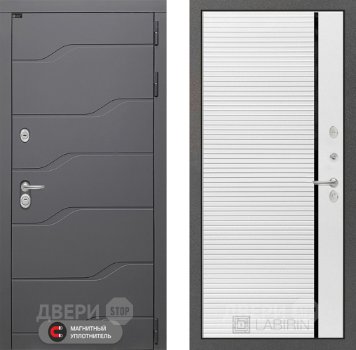 Входная металлическая Дверь Лабиринт (LABIRINT) Ривер 22 Белый софт в Балашихе